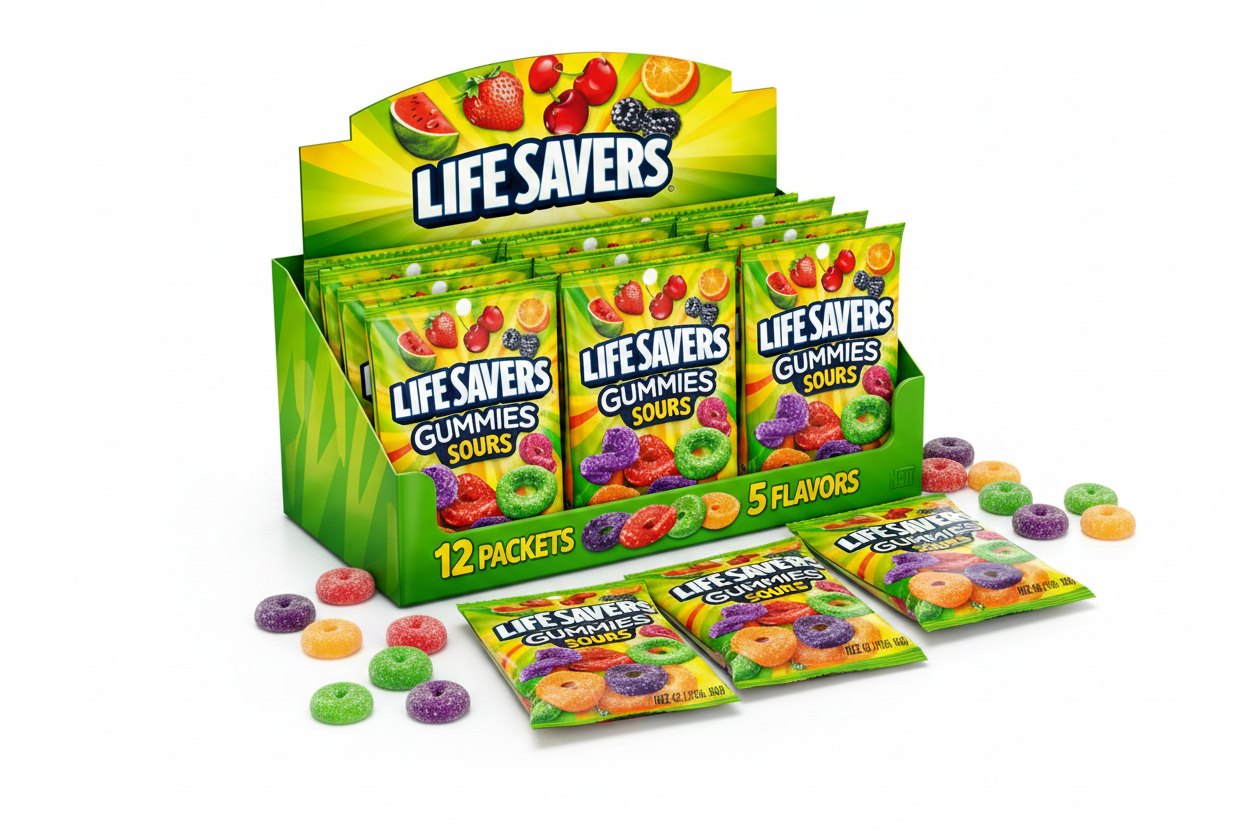 Lifesaver Gummies Sours 7oz Bag Box of 12