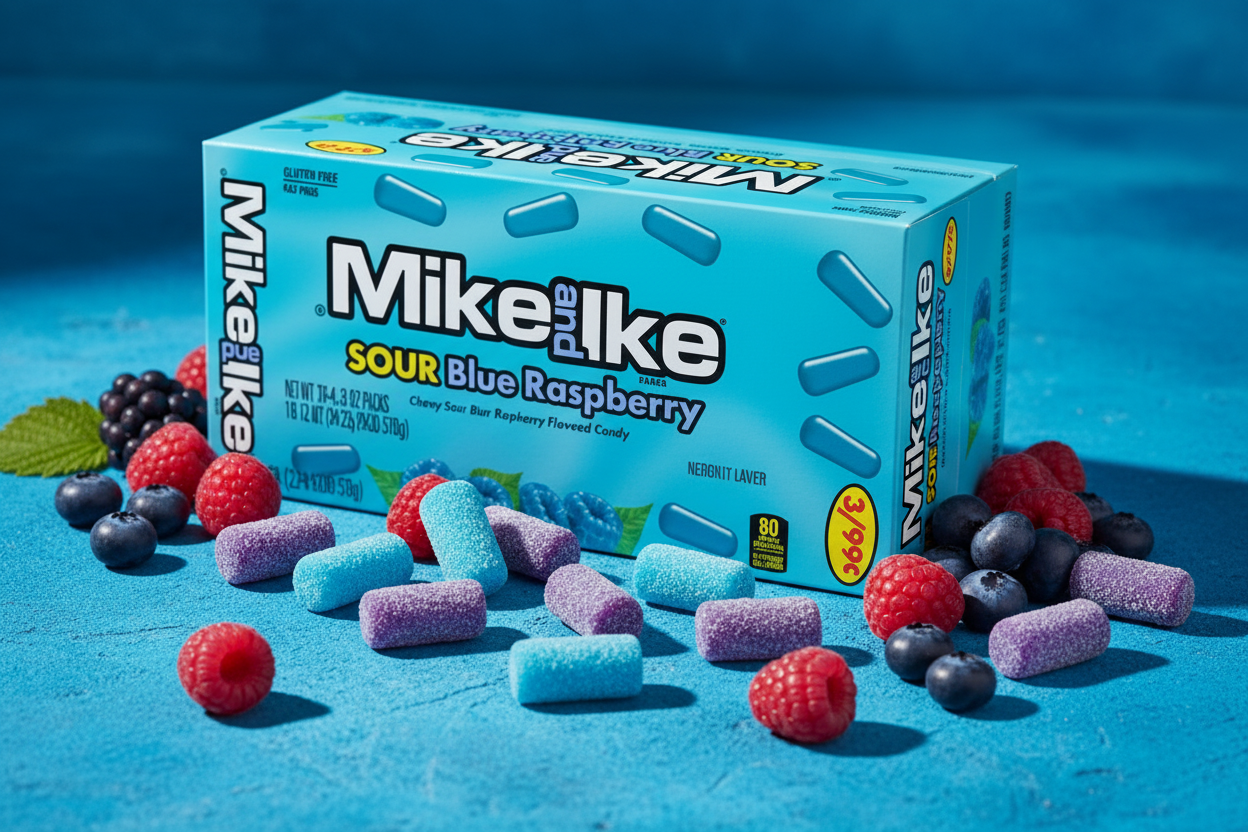 Mike and Ike Sour Blue Raspberry 24-Pack Lifestyle