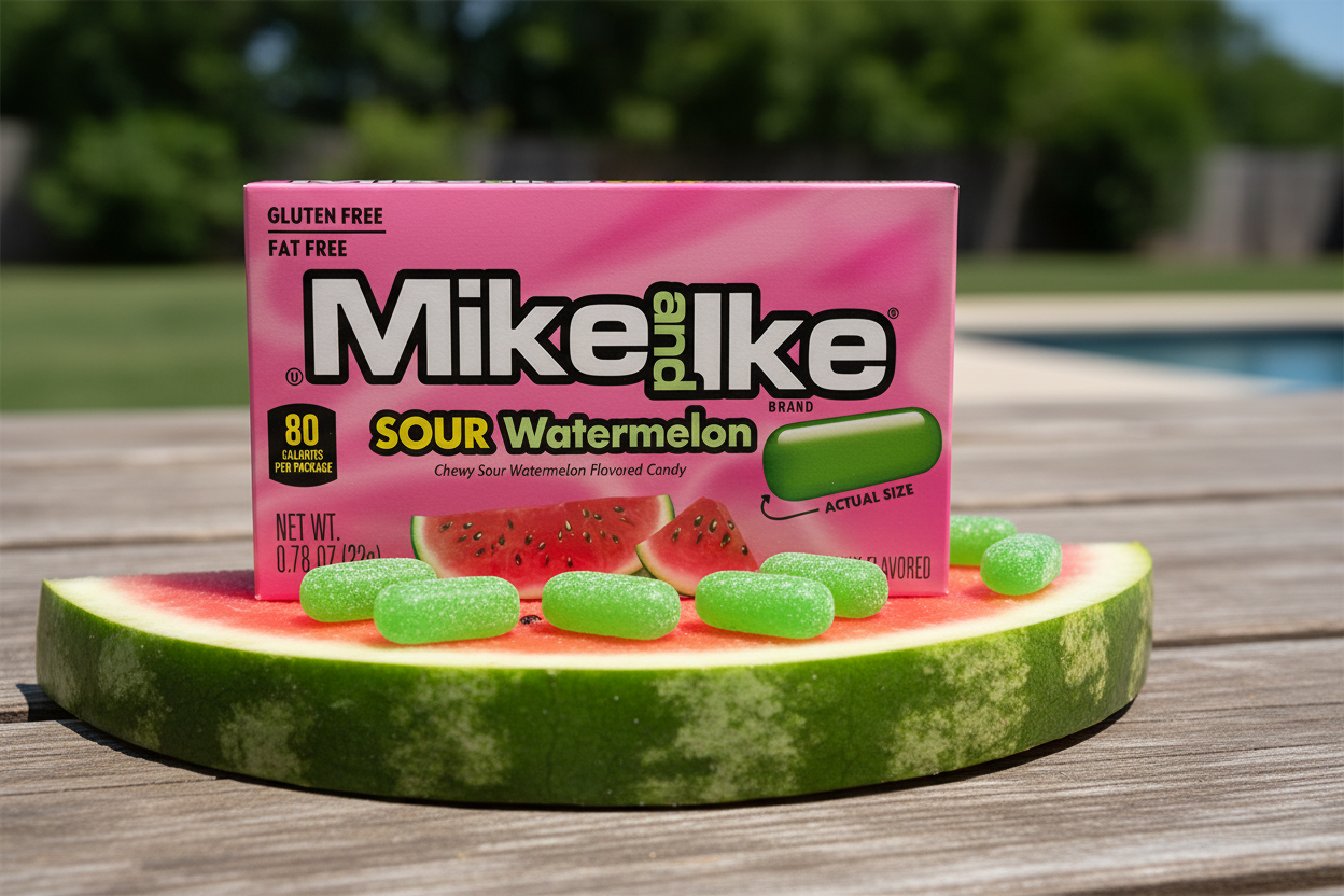 Mike and Ike Sour Watermelon Single Box Lifestyle