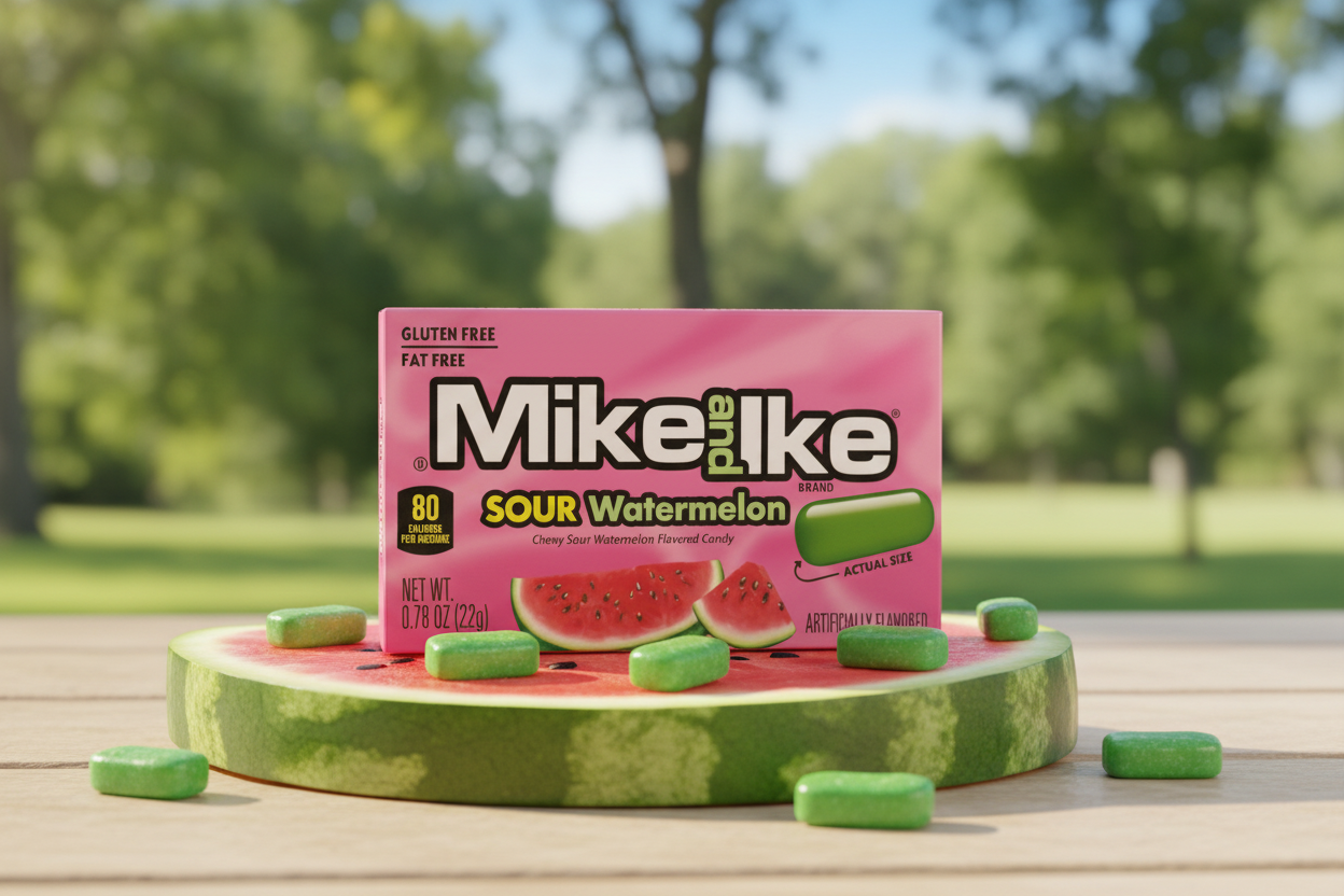Mike and Ike Sour Watermelon Single Box Lifestyle