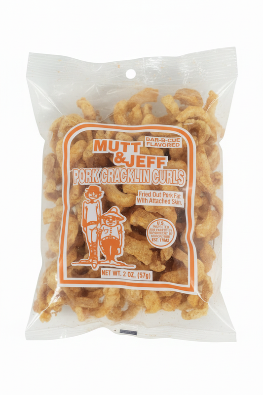 Mutt & Jeff BBQ Pork Cracklin Curls Enhanced