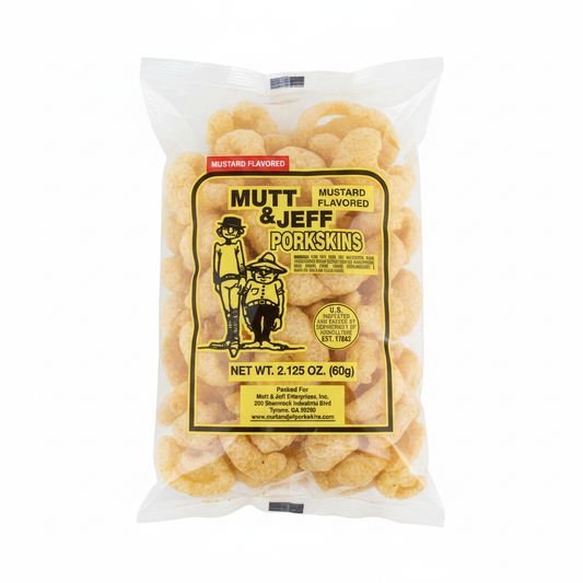 Mutt & Jeff Mustard Porkskins Clean Product Shot