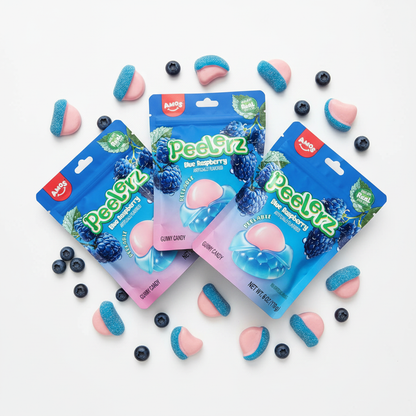 Peelerz Blue Raspberry 3-Pack Flat Lay