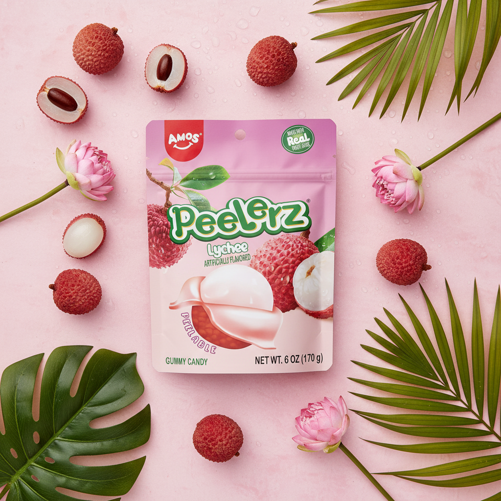 Peelerz Lychee – Flat Lay