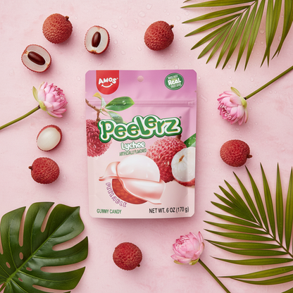 Peelerz Lychee – Flat Lay