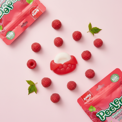 Peelerz Raspberry Flat Lay