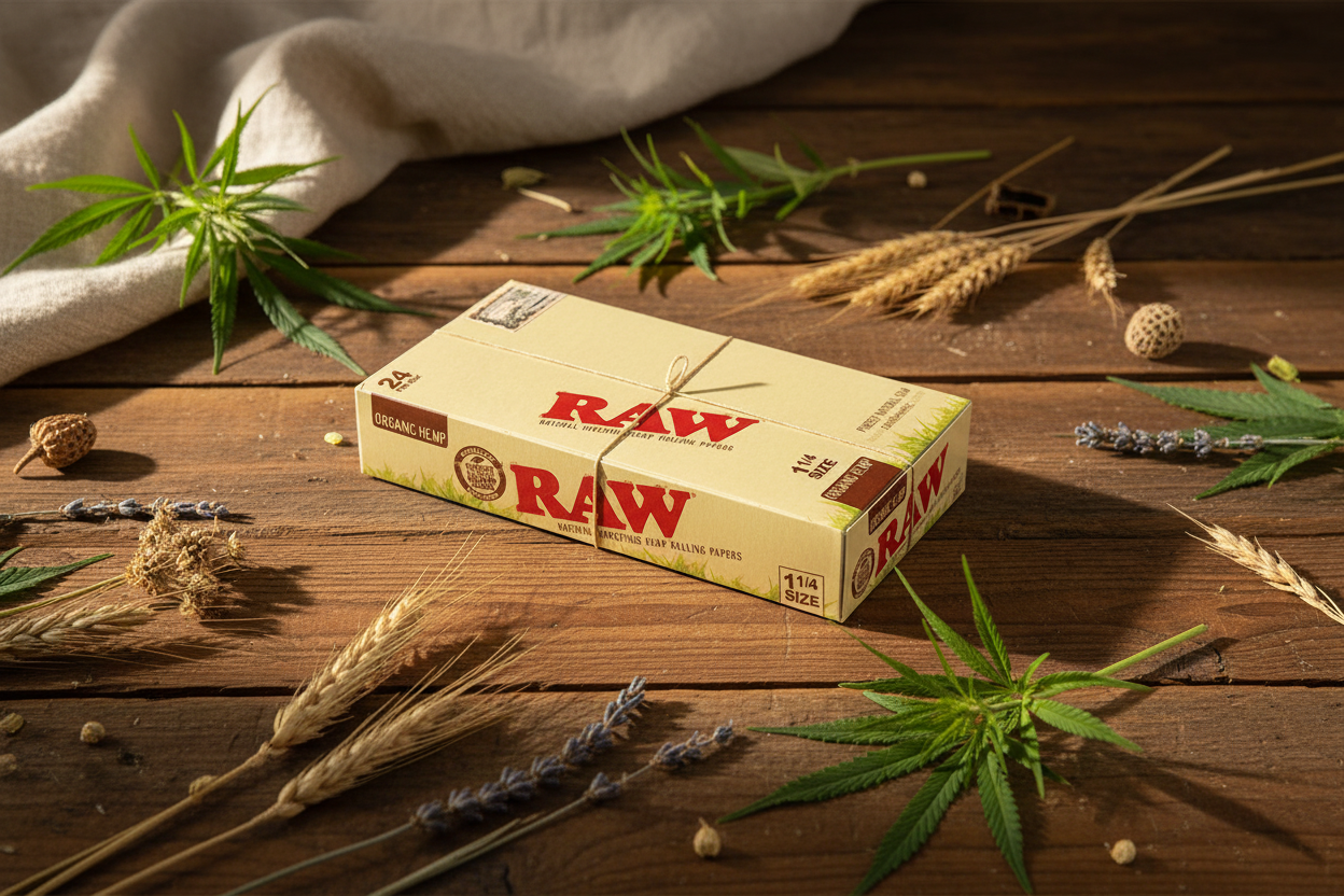RAW Organic Hemp 1 1/4 Size Box of 24