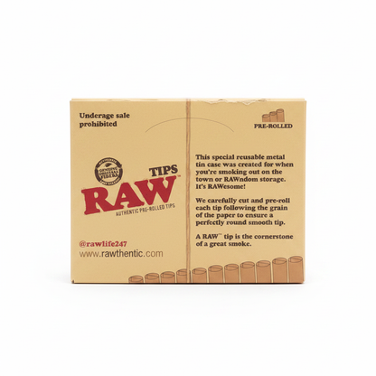RAW Tips Display Box – Back Label