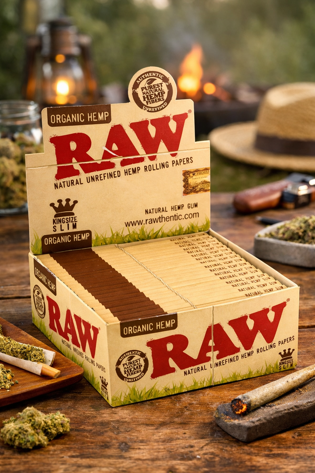 Raw Paper Organic Hemp King Size Slim Box of 48