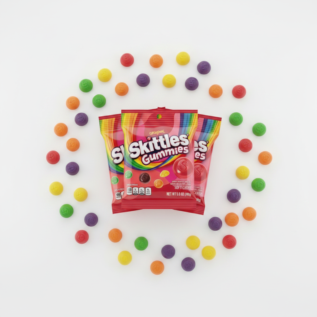 Skittles 3-Pack Flat Lay