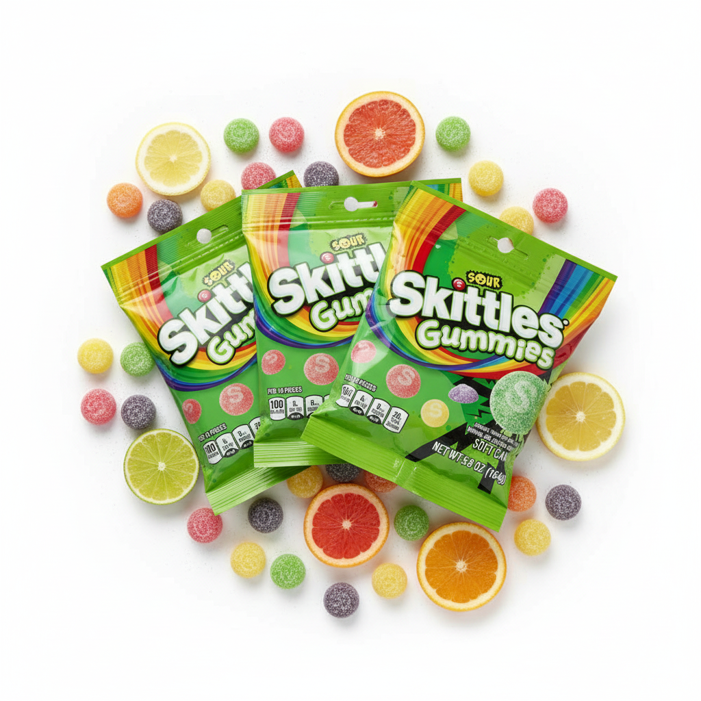 Skittles Sour 3-Pack Flat Lay