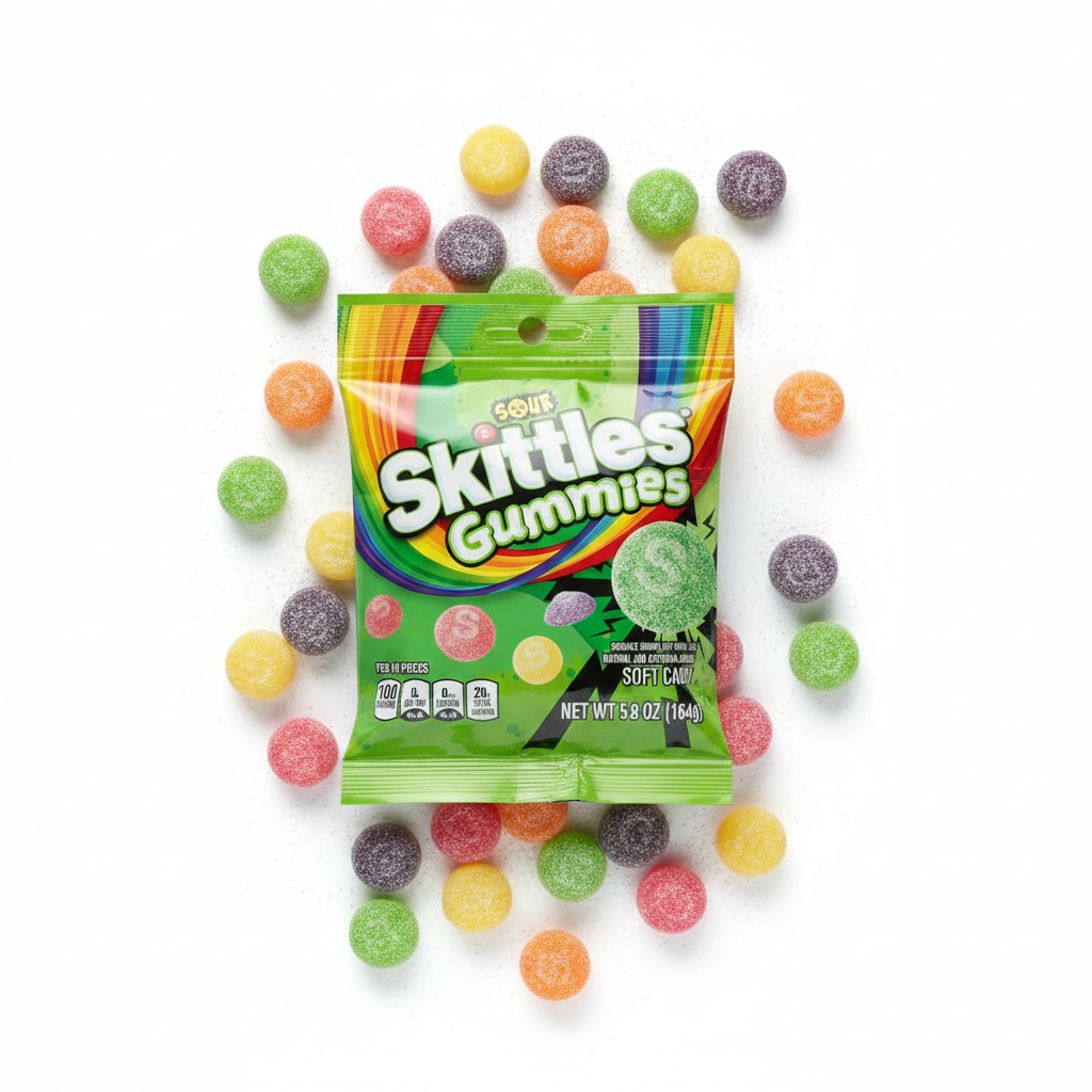 Skittles Sour Flat Lay