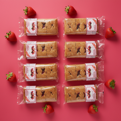 Strawberry Box of 8 Flat Lay