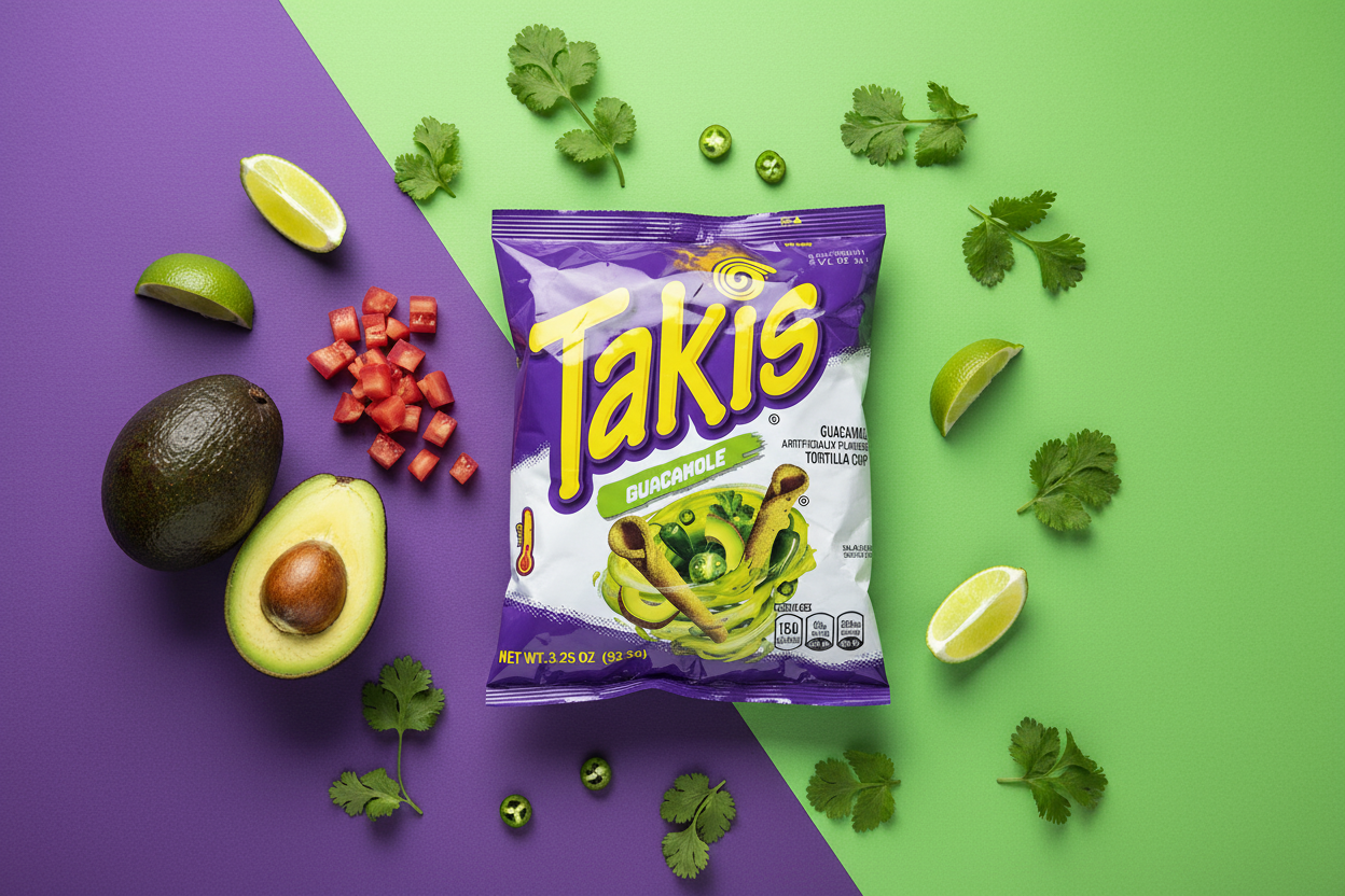 Takis Guacamole - Flat Lay