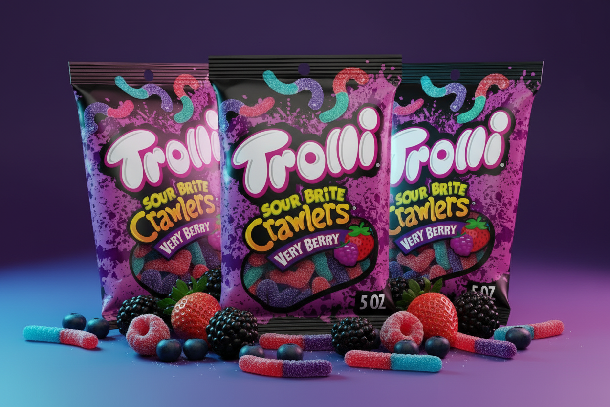 Trolli Gummies Sour Brite Crawlers Very Berry 5oz 3 Pack