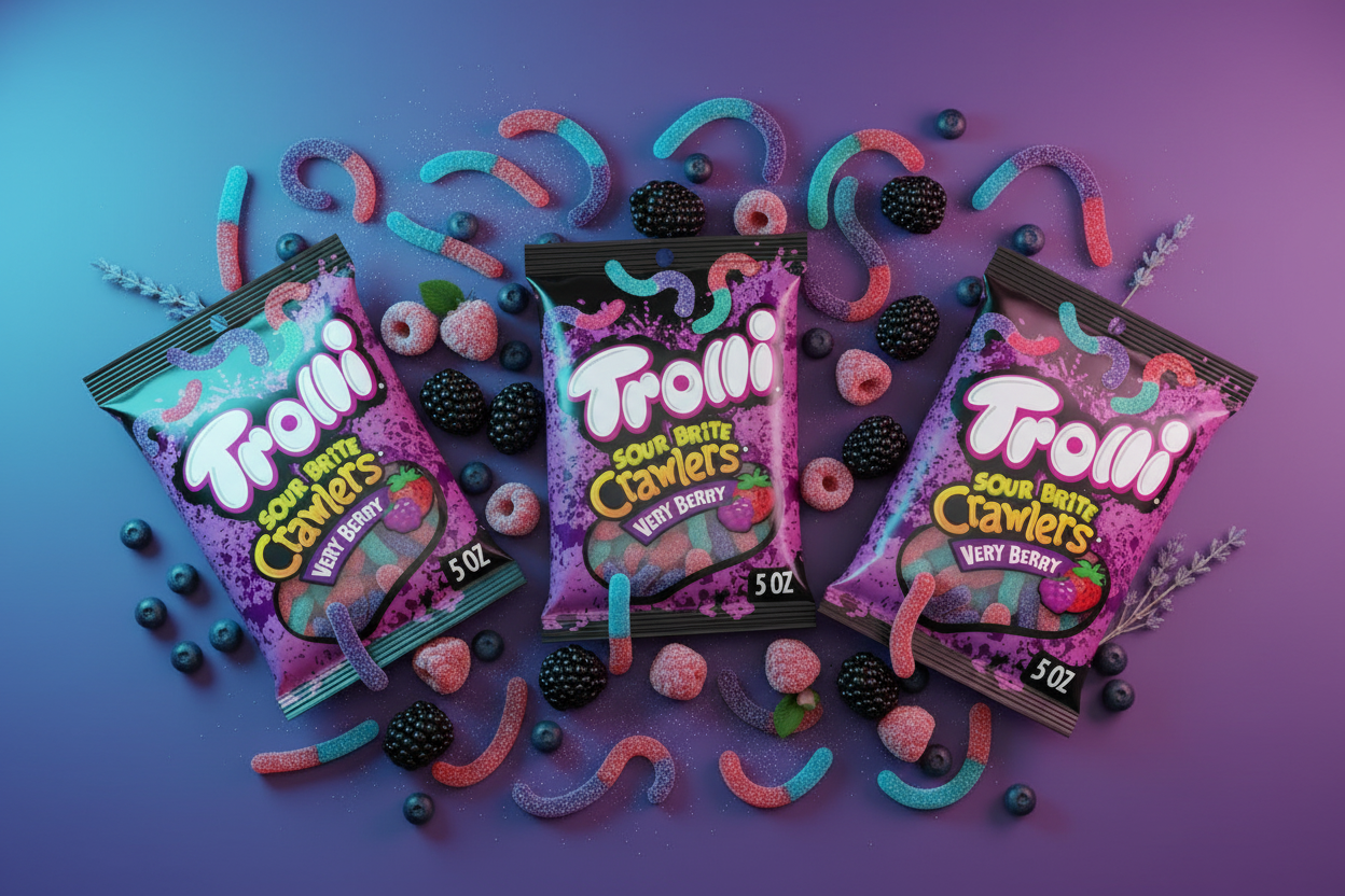 Trolli Gummies Sour Brite Crawlers Very Berry 5oz 3 Pack