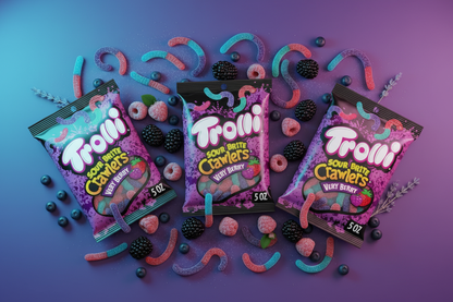 Trolli Gummies Sour Brite Crawlers Very Berry 5oz 3 Pack