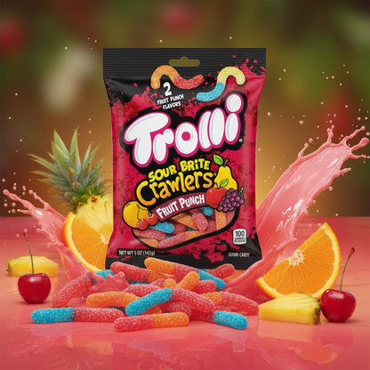 Trolli Sour Brite Crawlers Fruit Punch 5oz