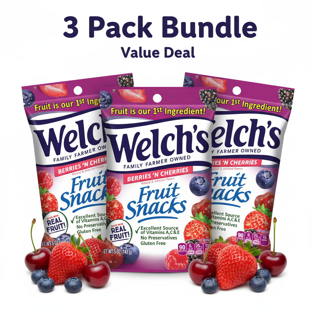 Welch's Fruit Snacks Berries 'N Cherries 3 Pack