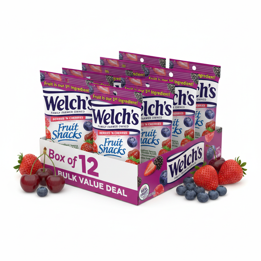 Welch's Fruit Snacks Berries 'N Cherries Box of 12
