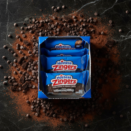Zingers Devils Food Box Flat Lay